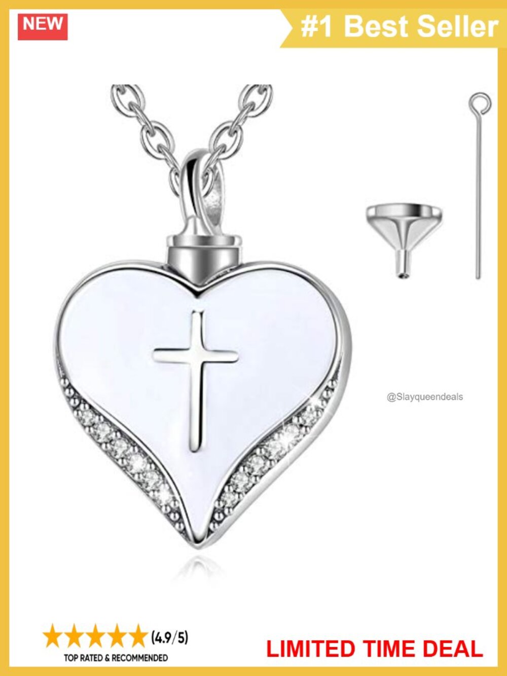 Sterling Silver Urn Necklace Forever in My Heart Ash Pendant Memorial Jewelry